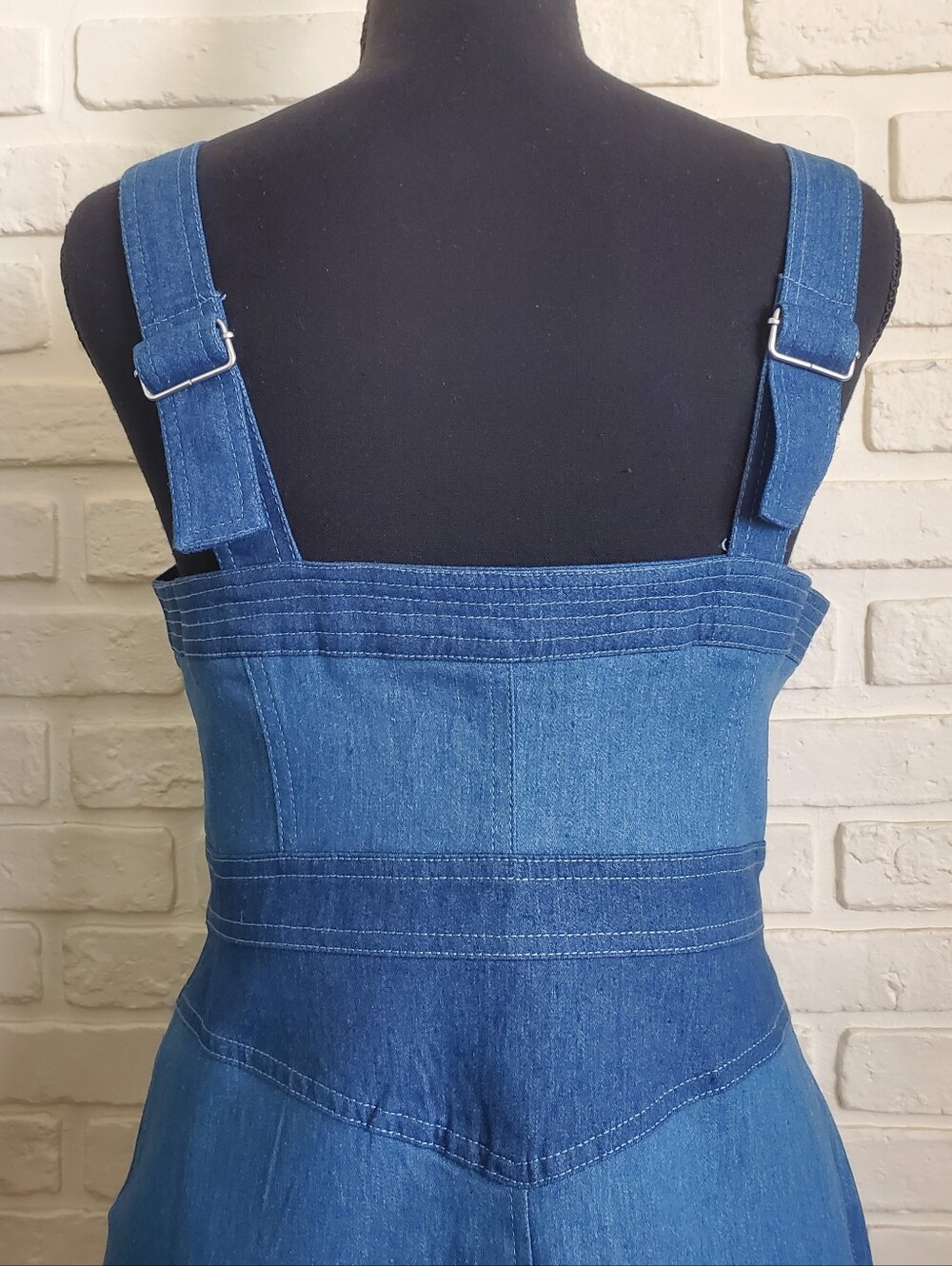 Betsey Johnson Zip Front Sweetheart Bustier Denim Mini Dress Size 12 - Picture 13 of 14